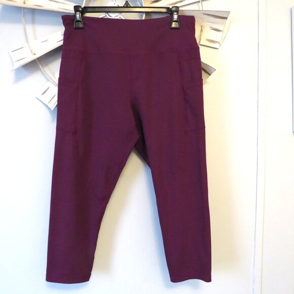 Zyia Active High Rise Crop‎ Leggings 14-16 XXL Purple Plum - Picture 4 of 7